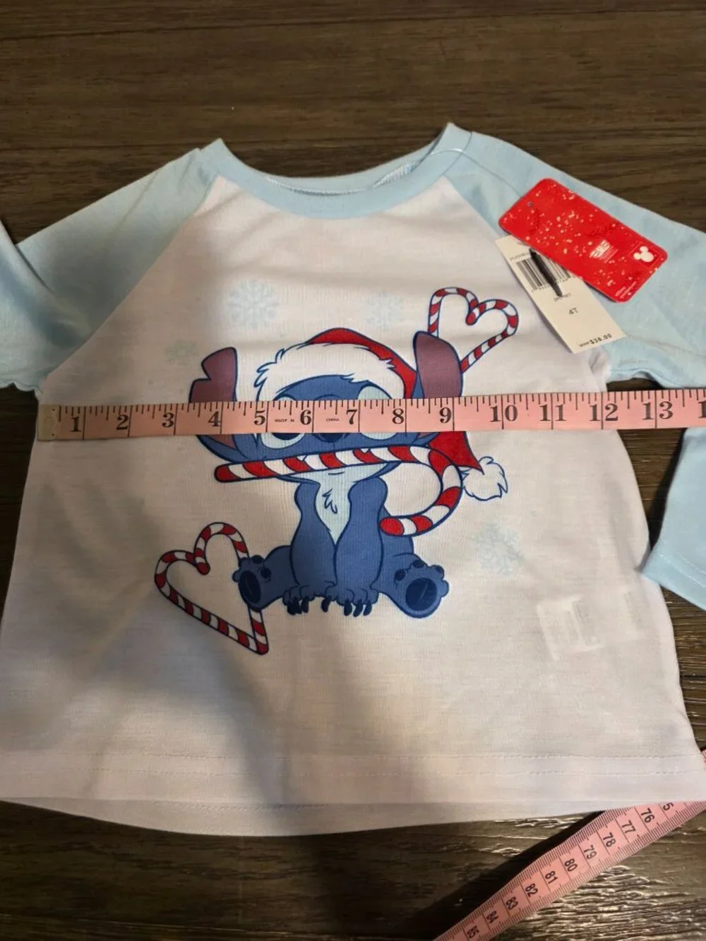 Disney Stitch Christmas Pajama Set NWT 4T Candy Cane 2 Piece Holiday